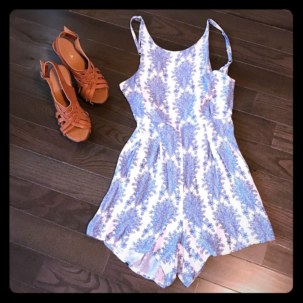 Blue & White Romper